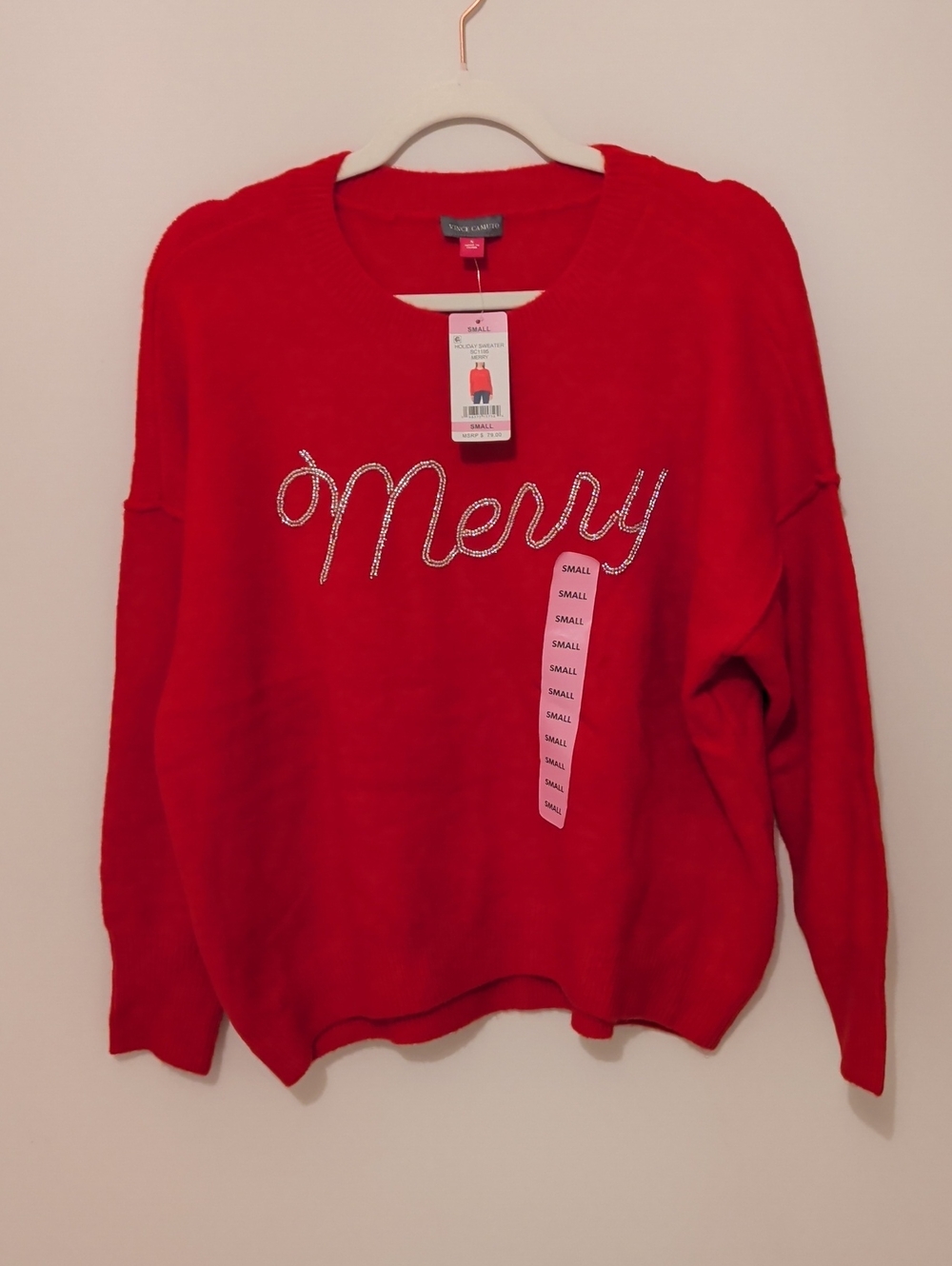 Vince Camuto NWT  'Merry' Embellished  Sweater- Size small
